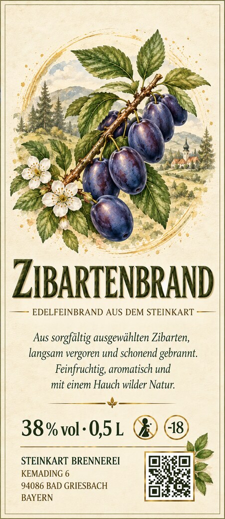 Etikett Zibartenbrand